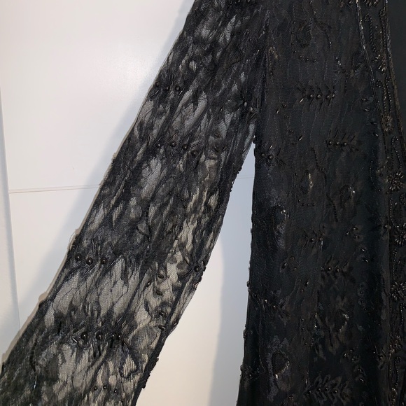 VINTAGE sequin lace blazer black size XL - Picture 11 of 12
